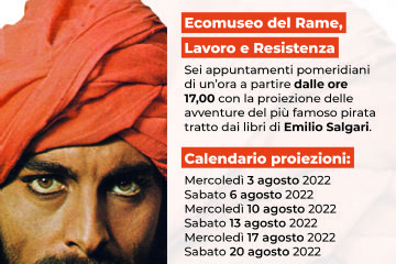 Proiezione delle avventure tratte dai libri di Emilio Salgari All&#39;ecomuseo Del Rame, Lavoro e Resistenza